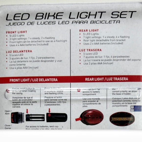 New Bikemate LED Bike Light Set, Front And Rear Lights - Picture 5 of 9